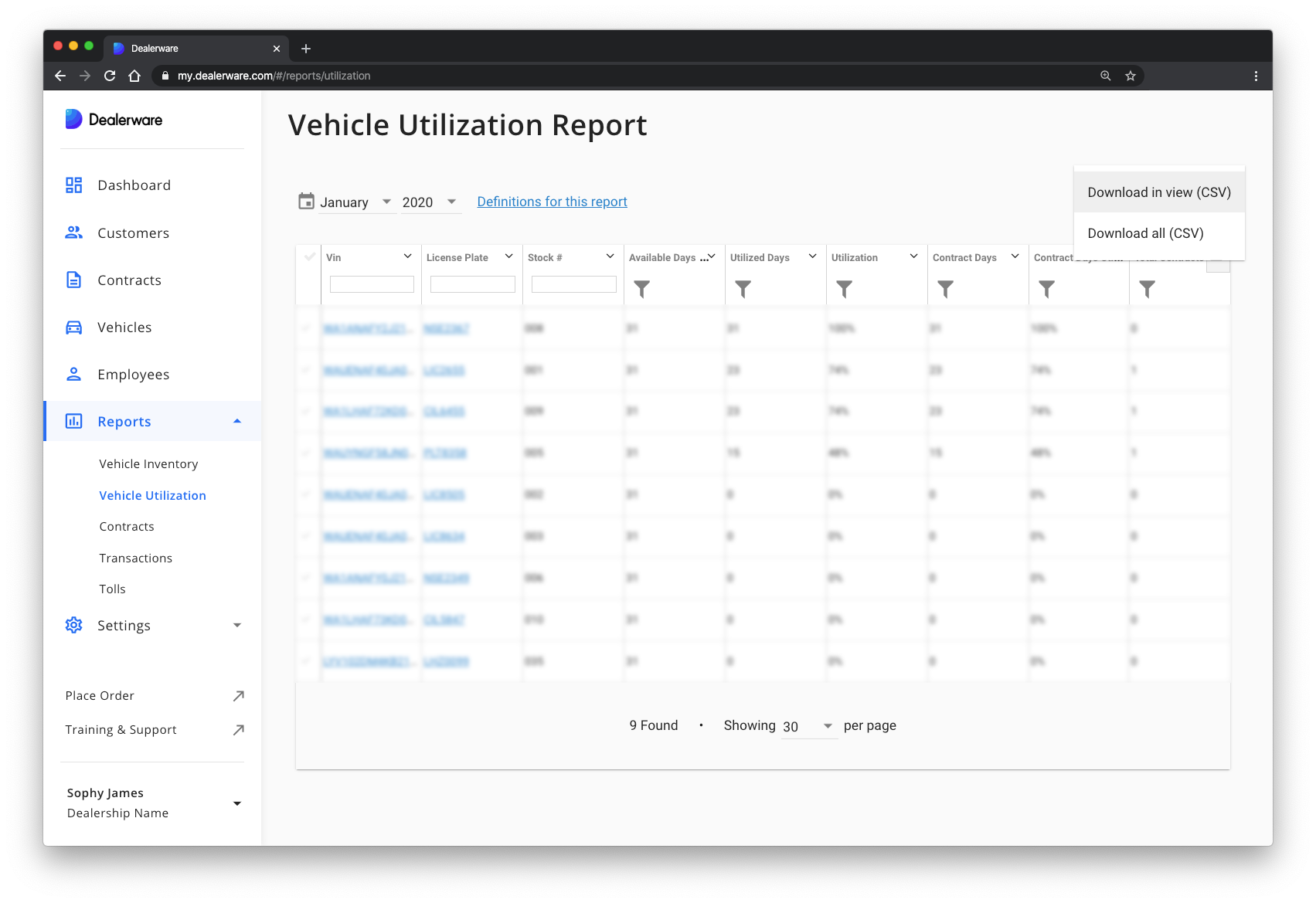Access, Customize, and Export Reports in Dealerware  Dealerware