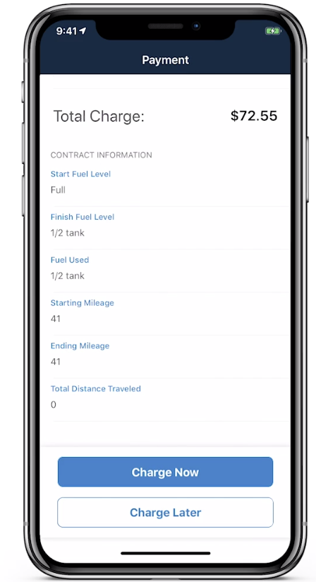 Image: Dealerware mobile Payment screen, default view